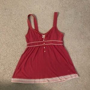 Pink Henley Abercrombie & Fitch babydoll tank top